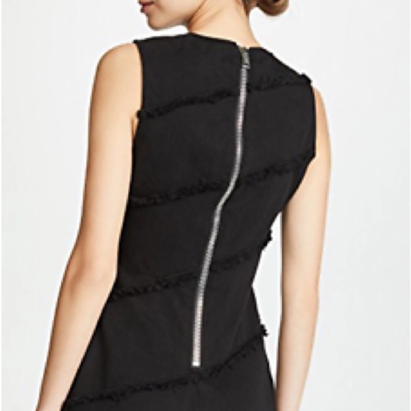 Alexander Wang black denim mini dress with frayed detail - size 8 (Medium) - Picture 4 of 7